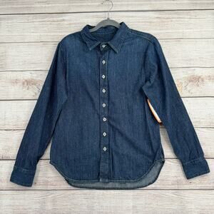 Outerknown Sydney Button Down Denim Shirt Womens Small Bowery Blue SAMPLE